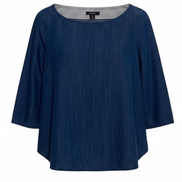 J CREW - SIZE 00 - DARK 100% COTTON TOP - BOATNECK - PULLOVER - STYLE #85555 B2 - Picture 2 of 9